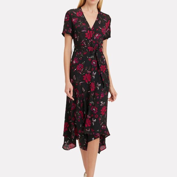 A.L.C. Dresses & Skirts - ALC Coral Silk Floral Midi Dress